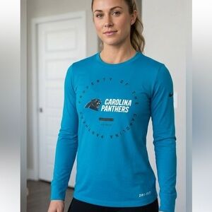 Nike• The Nike Tee Carolina Panthers Dry-Fit Long sleeved Women’s Tshirt,Sz M